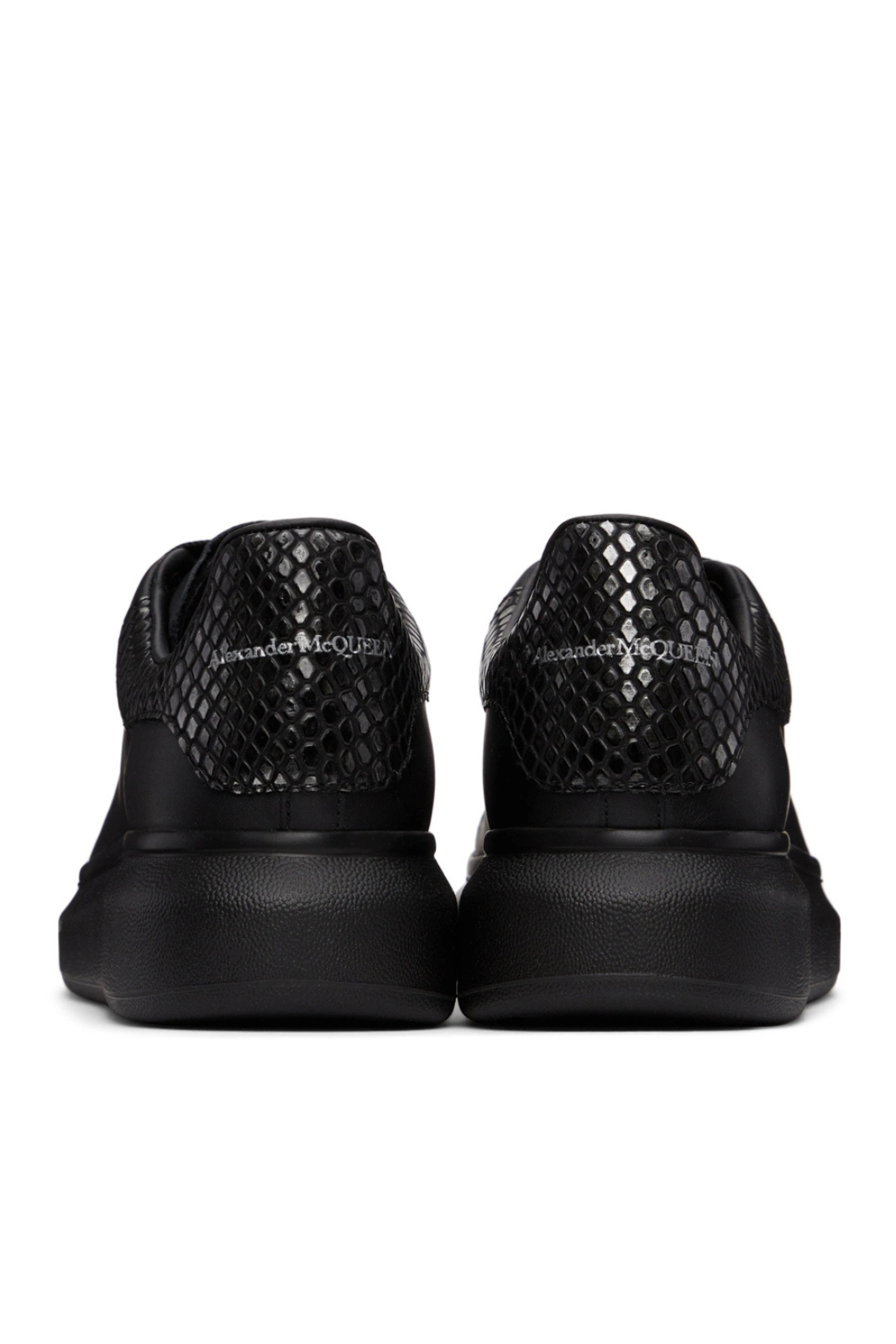 Alexander McQueen Oversized Sneaker Black Silver Crocodile