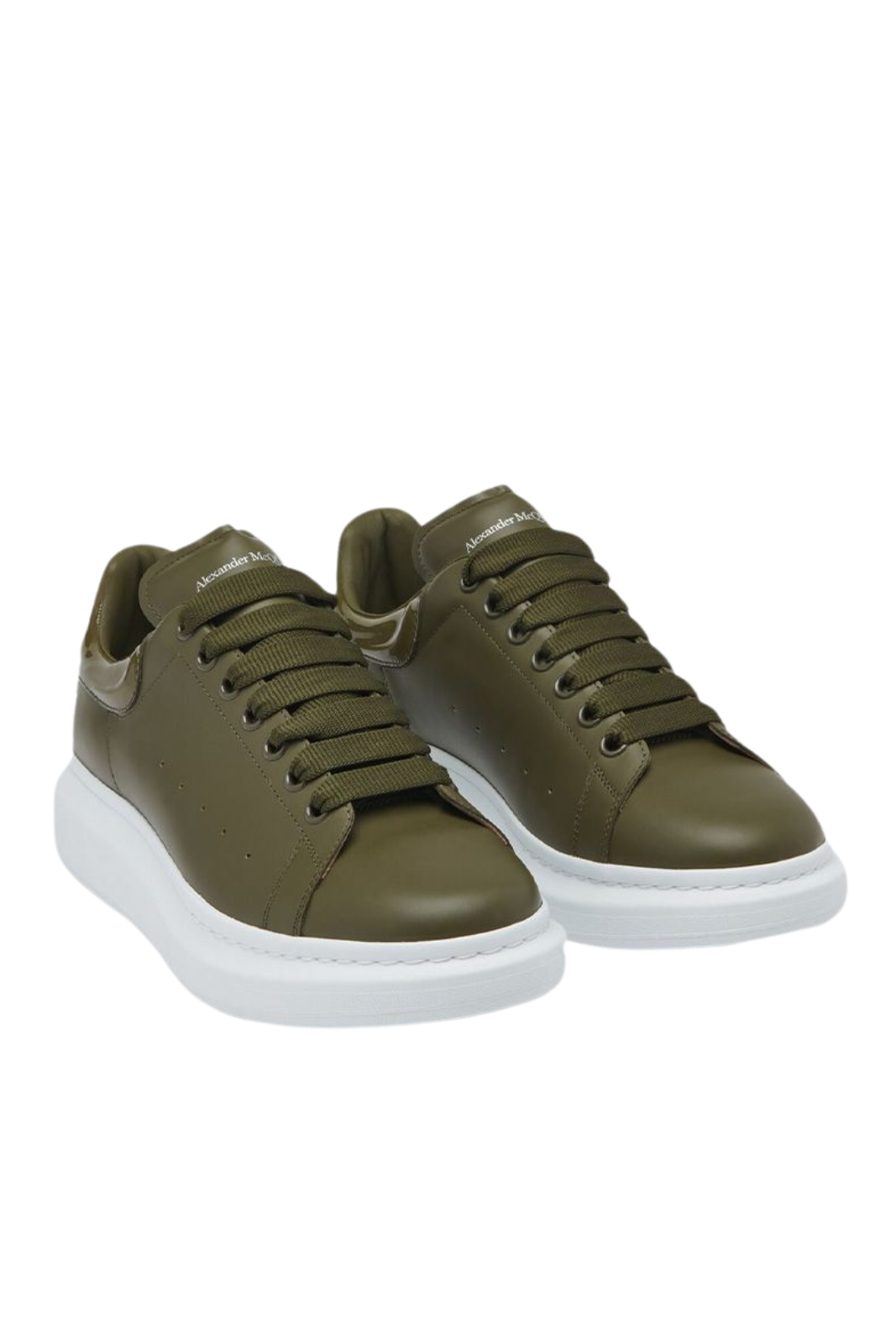 Alexander McQueen Oversized Leather Sneakers In Khaki
