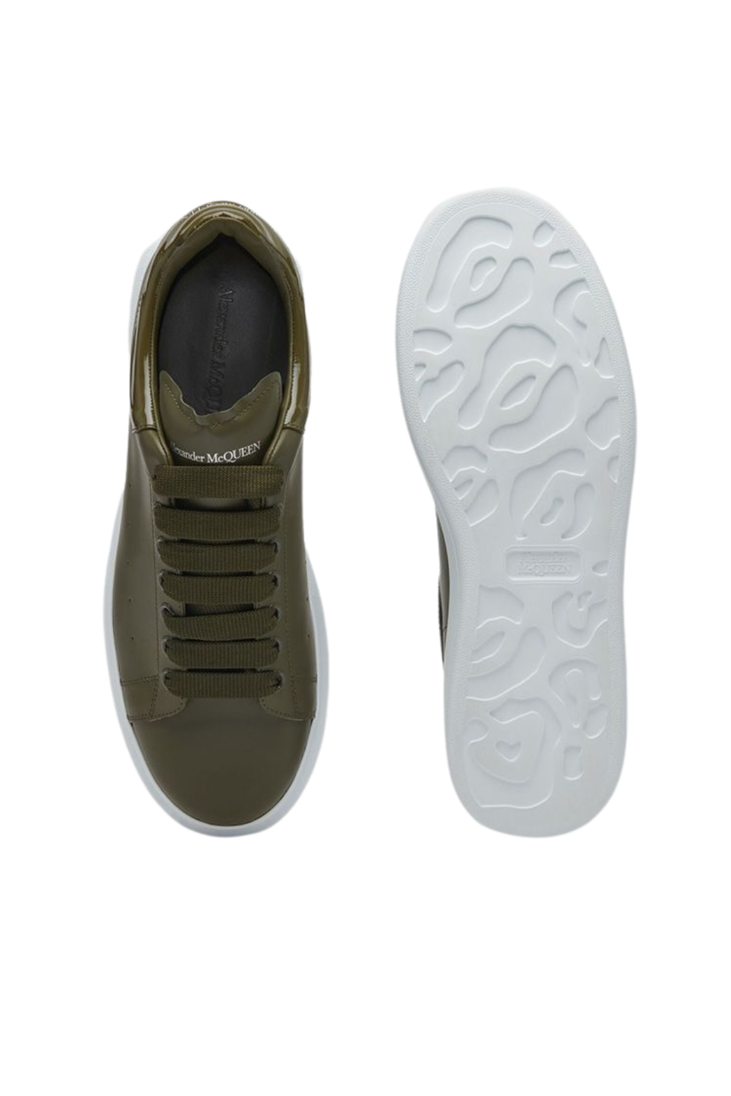 Alexander McQueen Oversized Leather Sneakers In Khaki