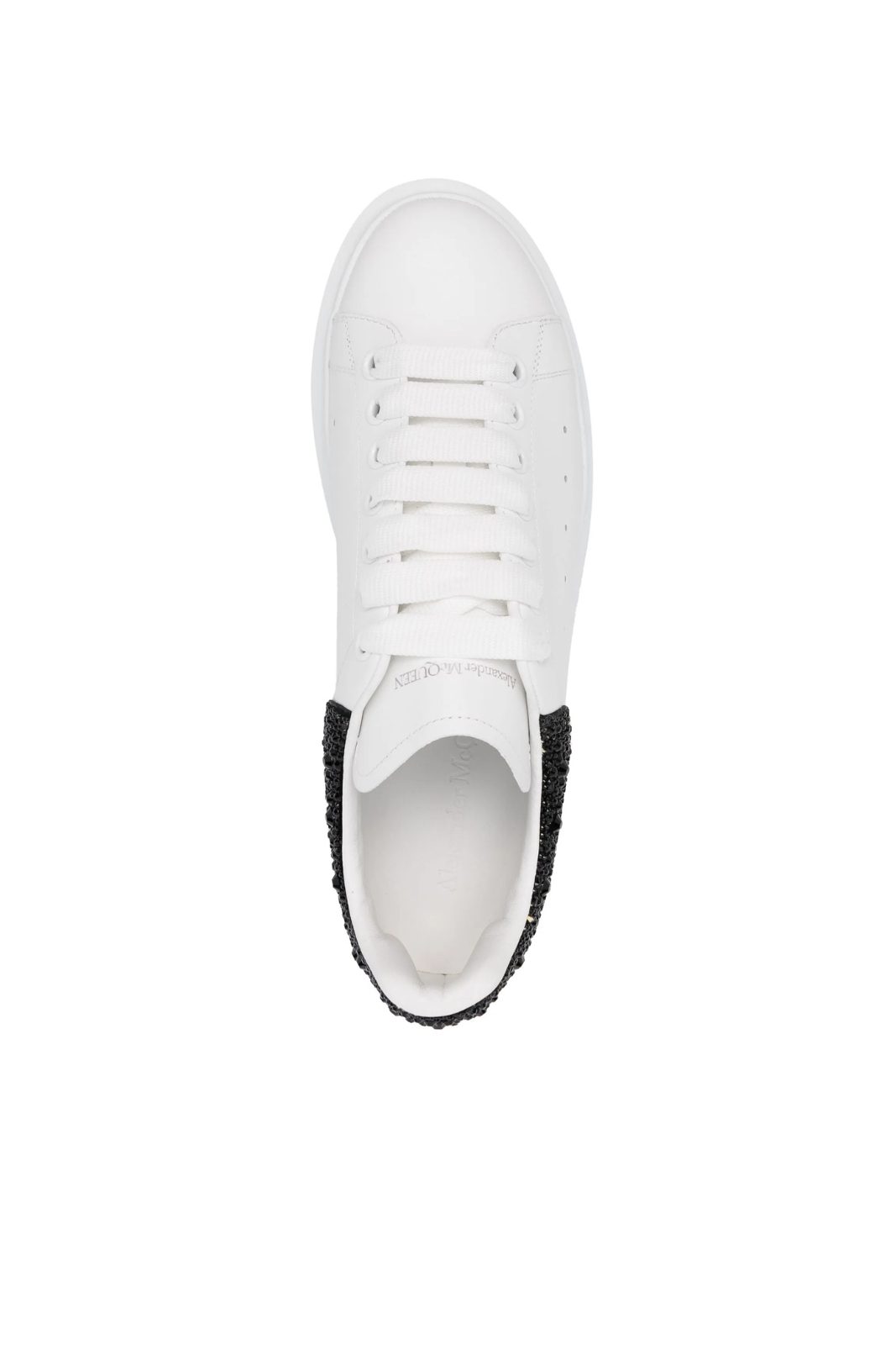 Alexander McQueen Oversized leather sneakers White Black embelished Crystals