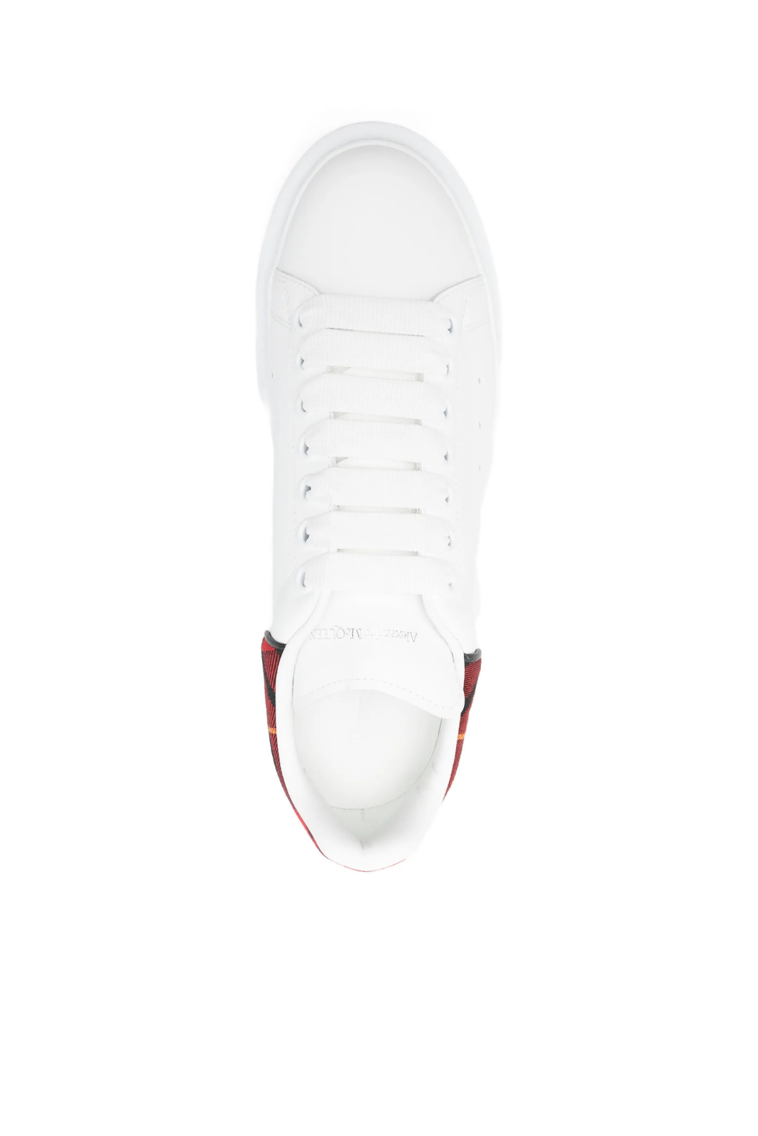 Alexander McQueen Oversized tartan-detail lace-up sneakers White Woman