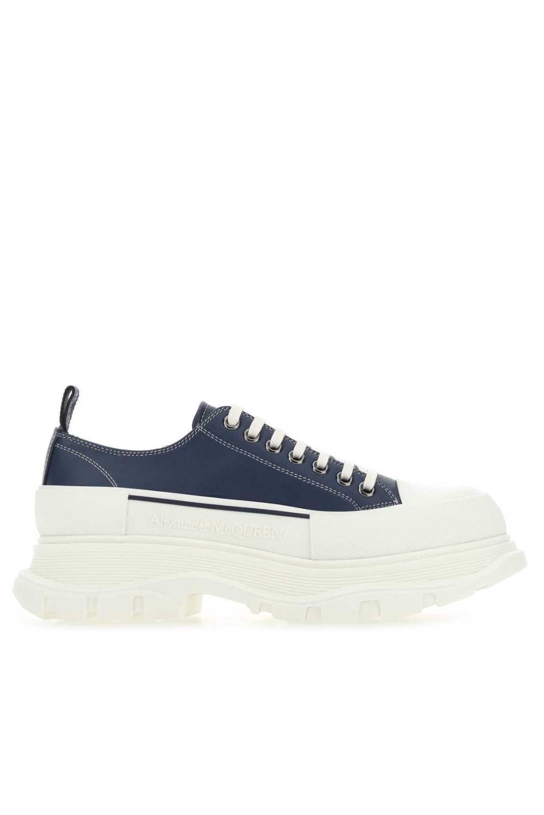 Alexander McQueen Womens Tread Slick Lace Up Shoes Denim Blue