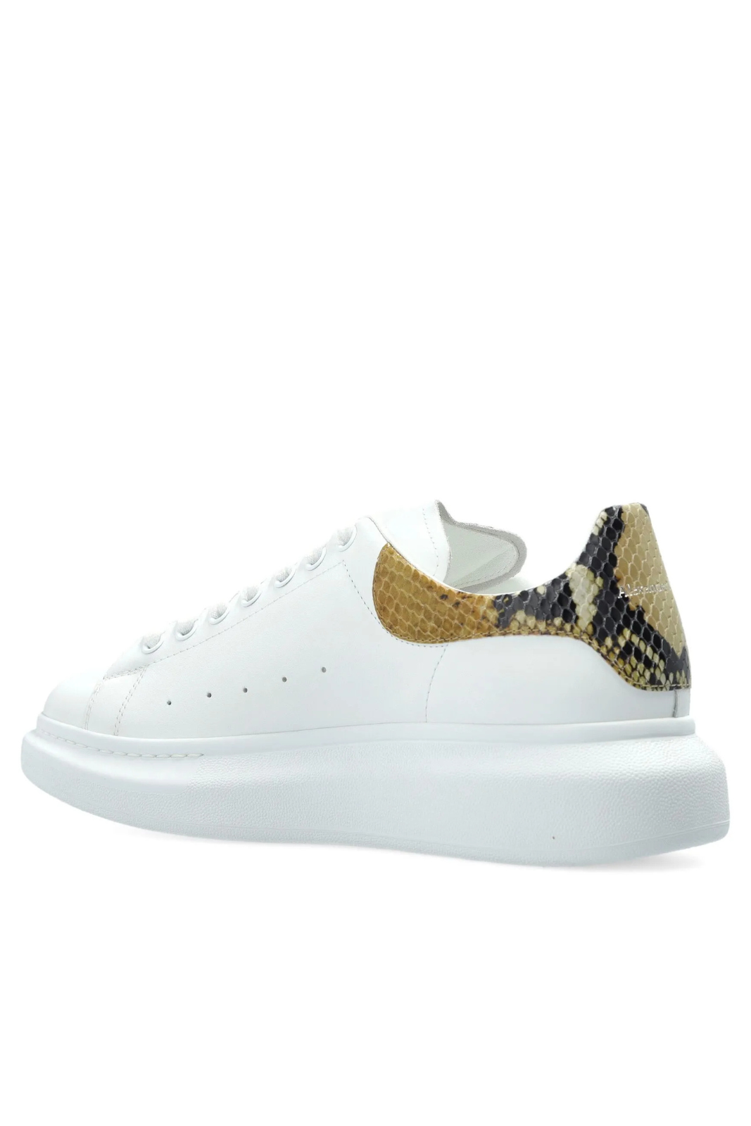 Alexander McQueen Tread Slick snakeskin-embellished men sneakers White Brown