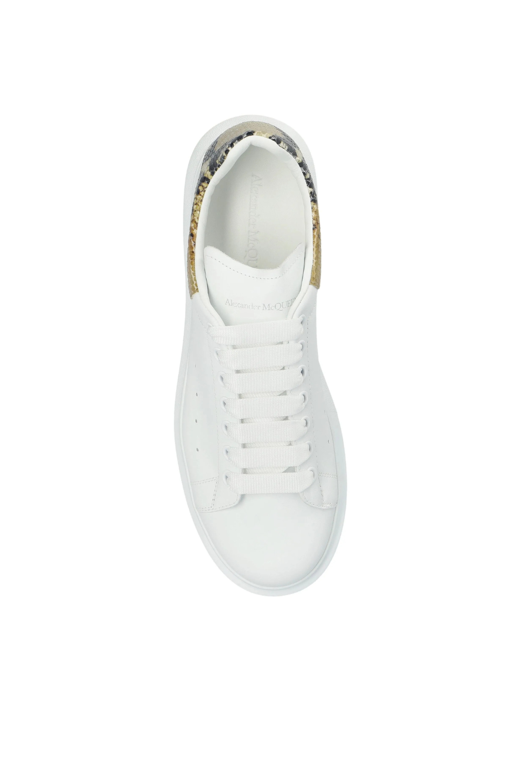 Alexander McQueen Tread Slick snakeskin-embellished men sneakers White Brown
