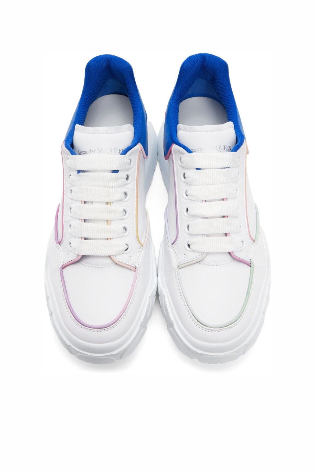 Alexander McQueen White Blue Court Sneakers