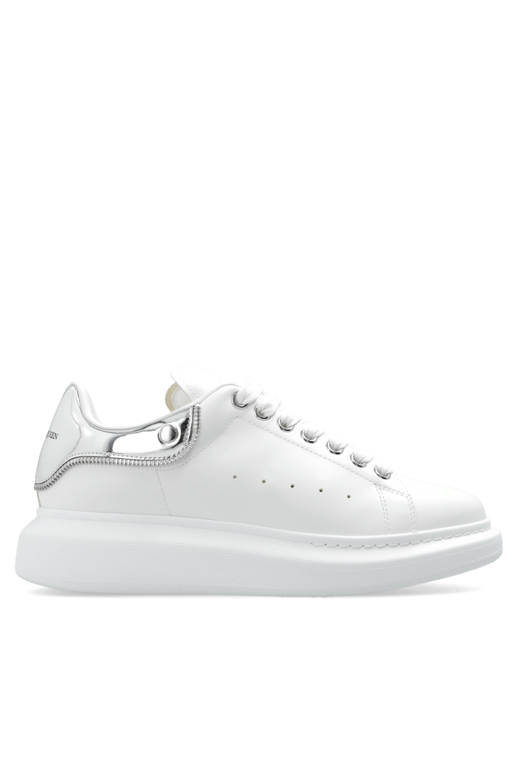 Alexander McQueen Oversized Sneakers  White Silver Woman with logo