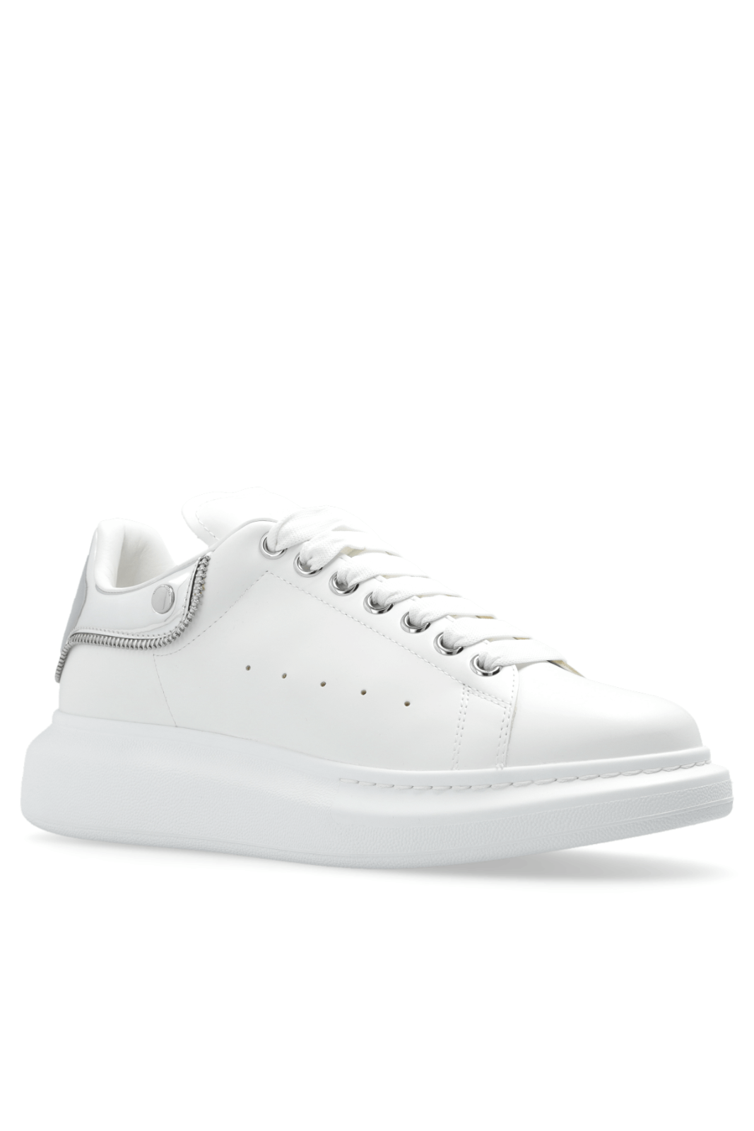 Дамски кецове Alexander McQueen Oversized в бяло и сребристо с лого