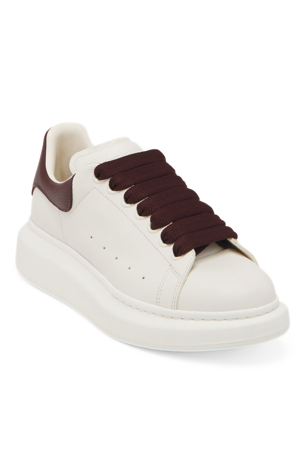 Кожени маратонки Alexander McQueen Exaggerate Sole в цвят Off White Bordeaux