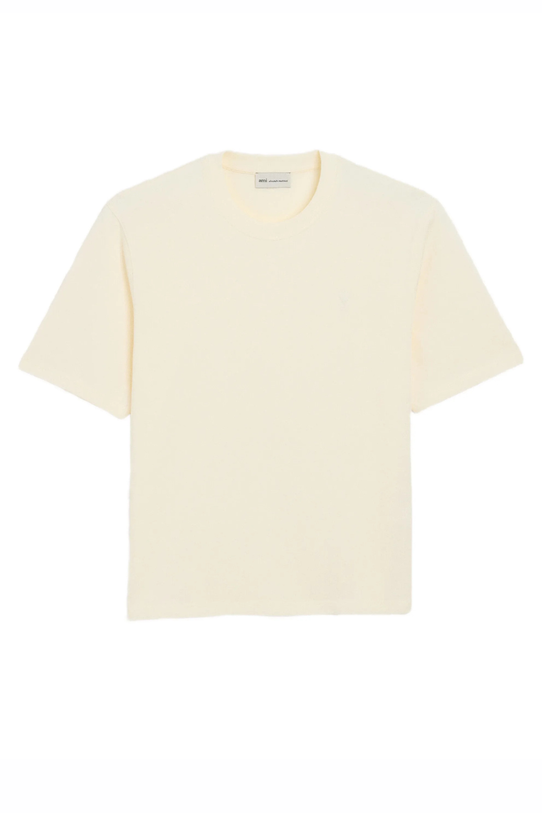Ami Paris White Cotton Ami De Coeur Embossed T-Shirt
