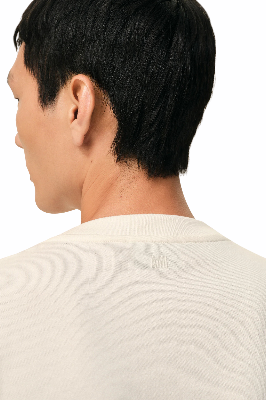 Ami Paris White Cotton Ami De Coeur Embossed T-Shirt