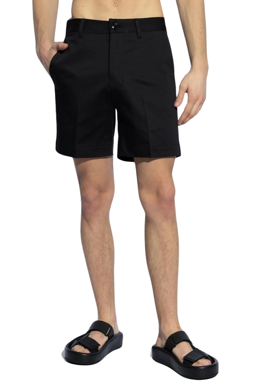 Черен къс къс ръкав от сапър Ami Paris