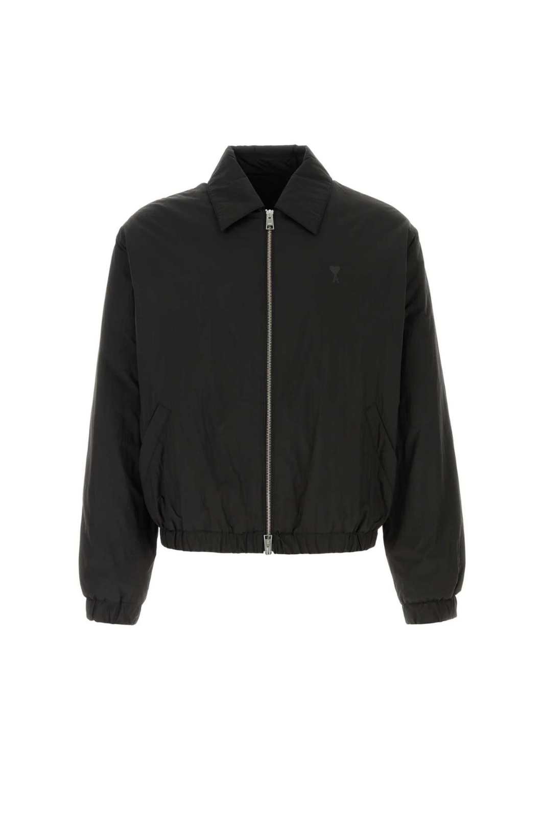 Ami Paris Ami de Coeur Zip-Up Bomber Jacket Black