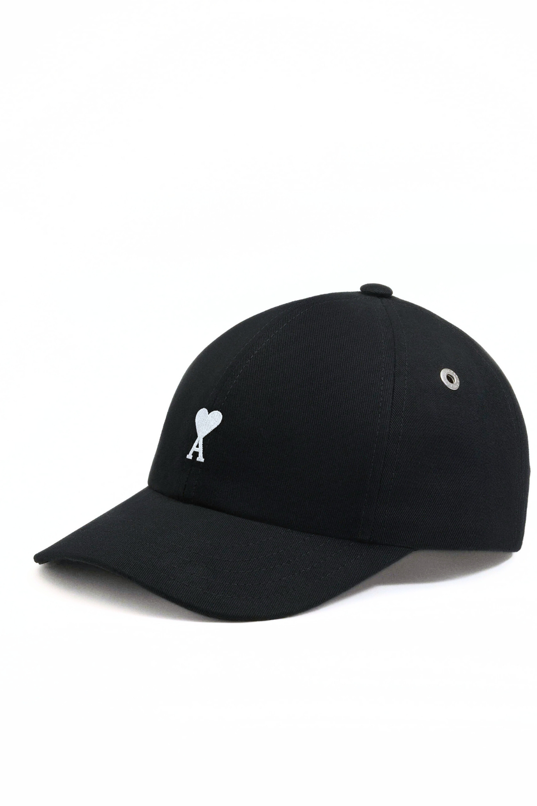 Ami Paris Black cotton cap with Ami de Coeur
