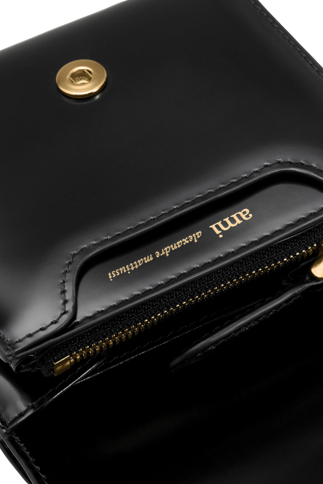 Ami Paris Black Cow Leather Paris Paris Compact Wallet