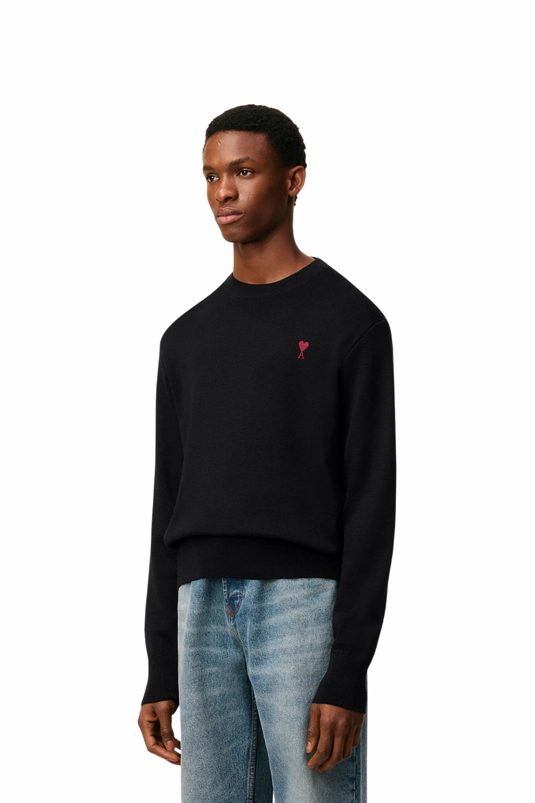 Тъмносиня плетена жилетка Ami Paris Ami de Coeur