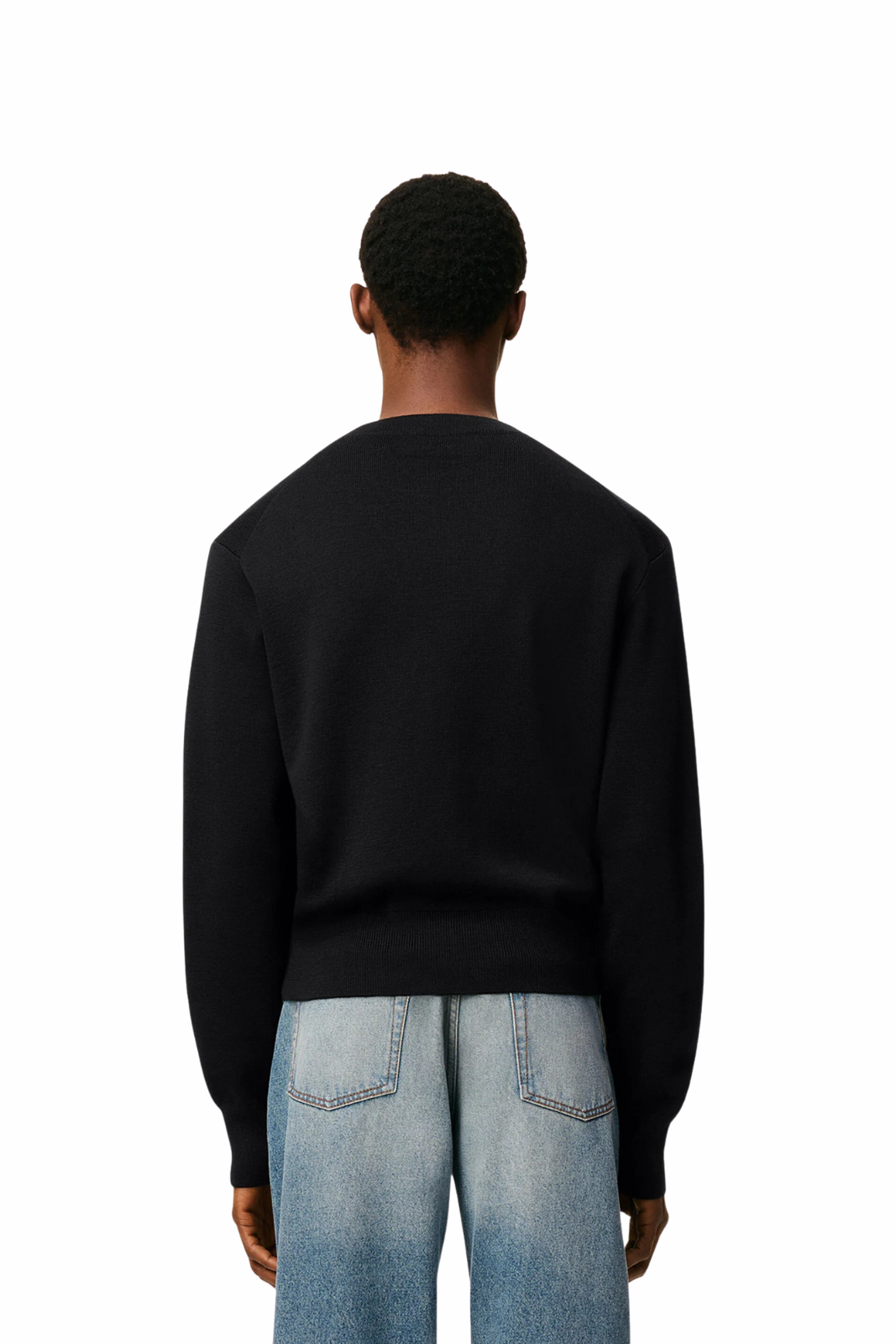 Ami Paris Black Wool Ami De Coeur Crewneck Sweater