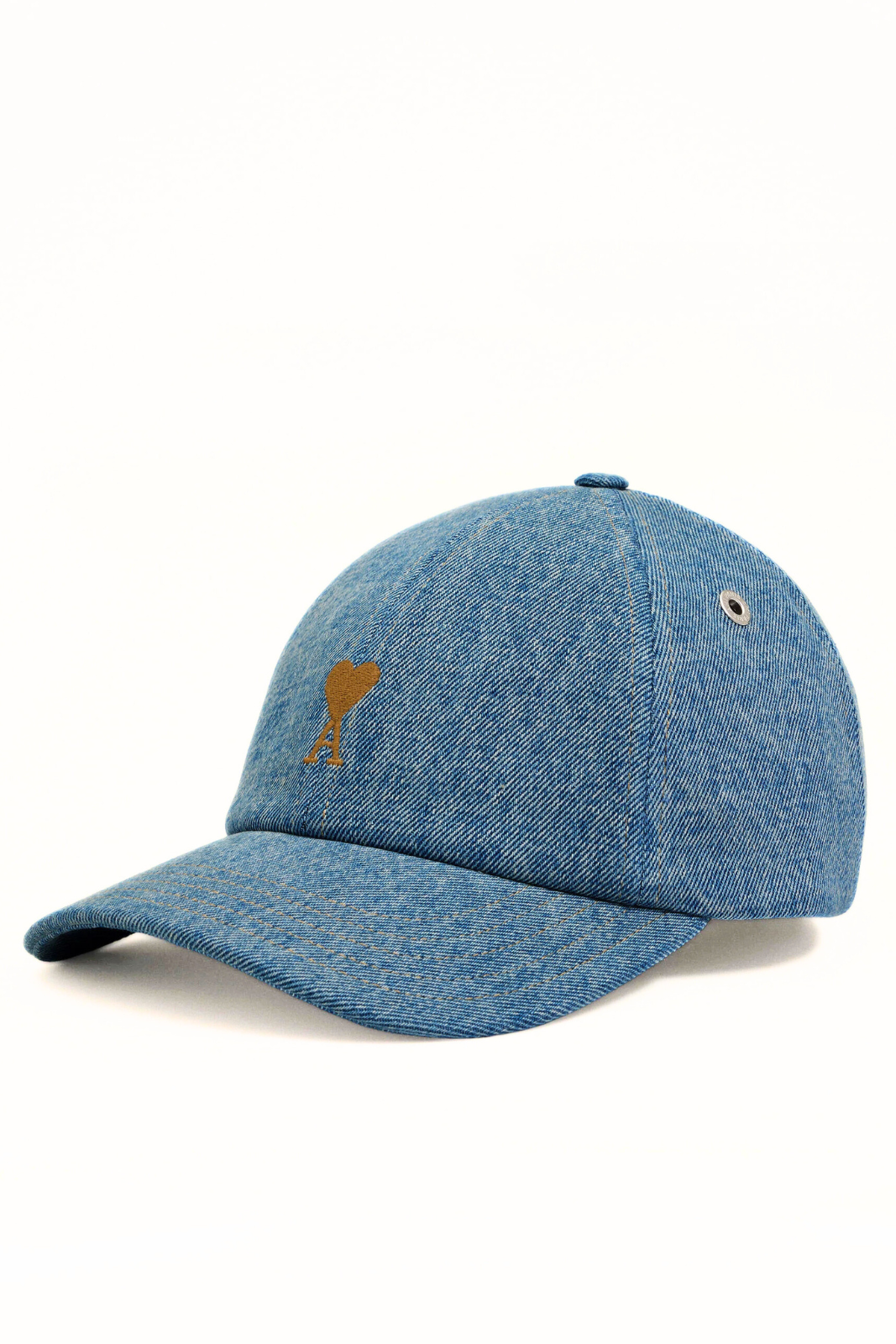 Ami Paris Blue Cotton Ami De Coeur Embroidery Cap