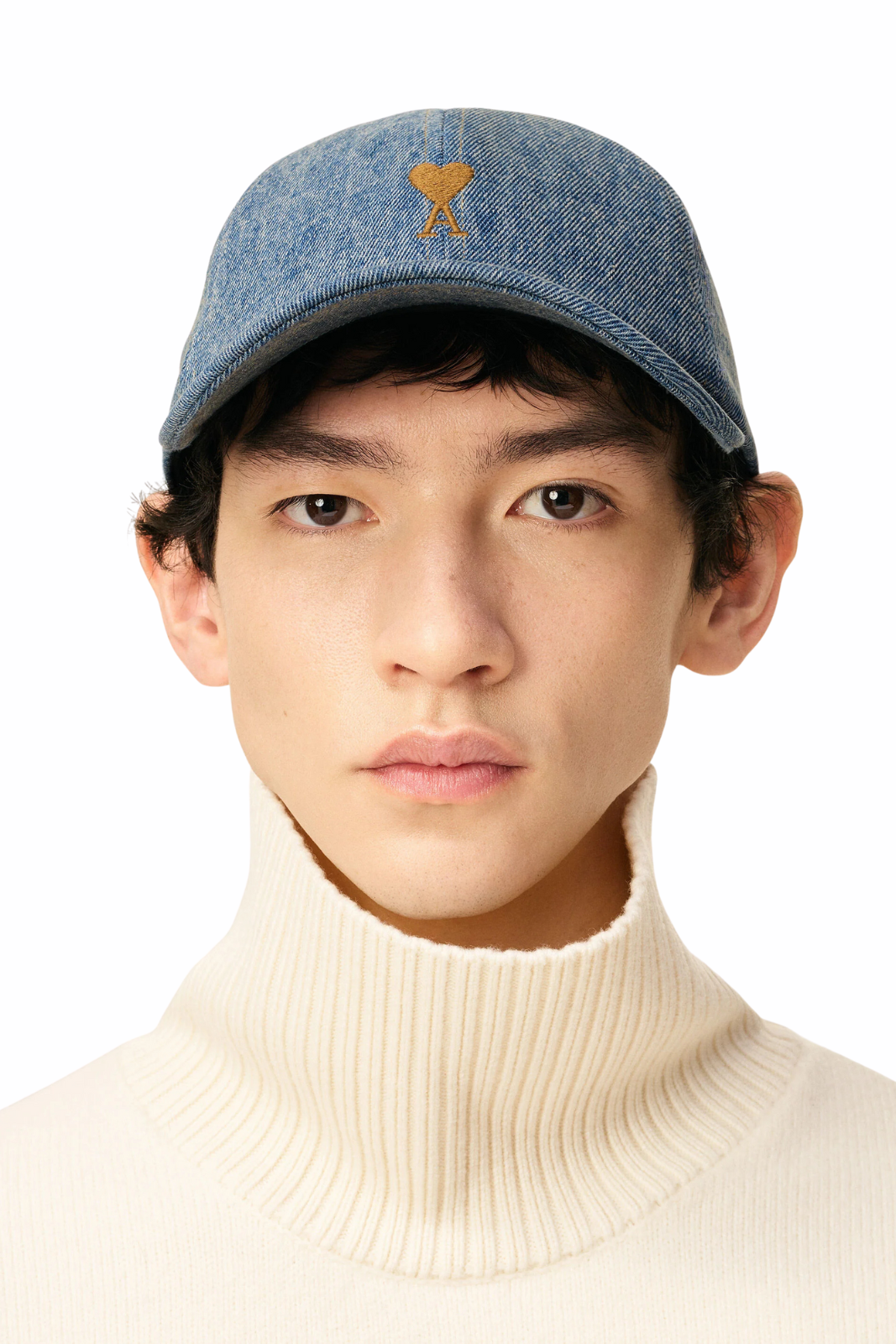 Ami Paris Blue Cotton Ami De Coeur Embroidery Cap