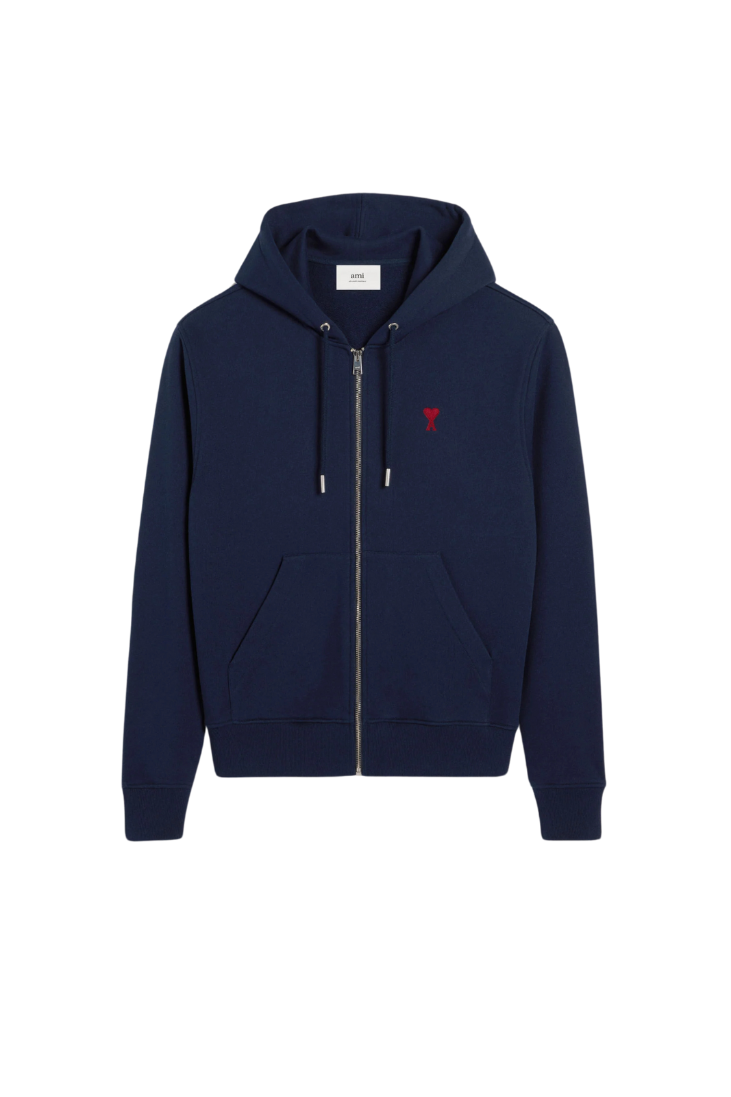 Ami Paris Navy Cotton Ami de Coeur Zipped Hoodie