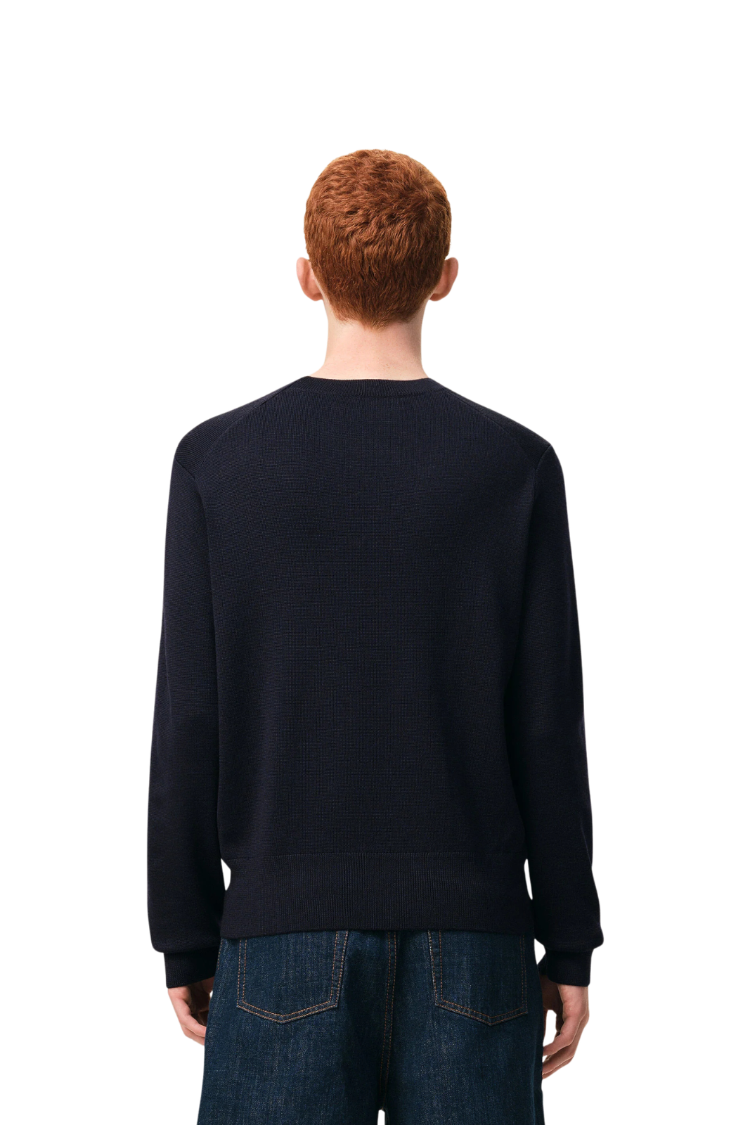 Ami Paris Blue Wool Crewneck Sweater With Contrasted Ami De Coeur