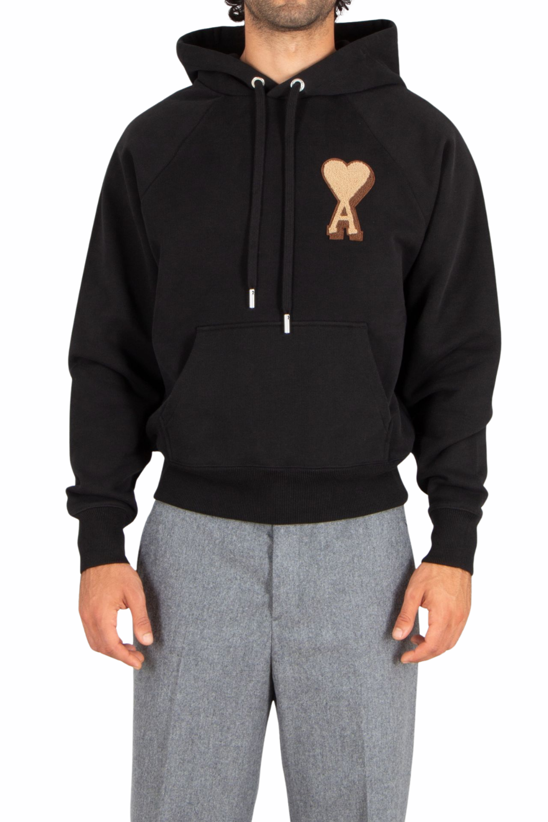 Ami Paris Boxy Fit Ami De Coeur Cotton Fleece Hoodie