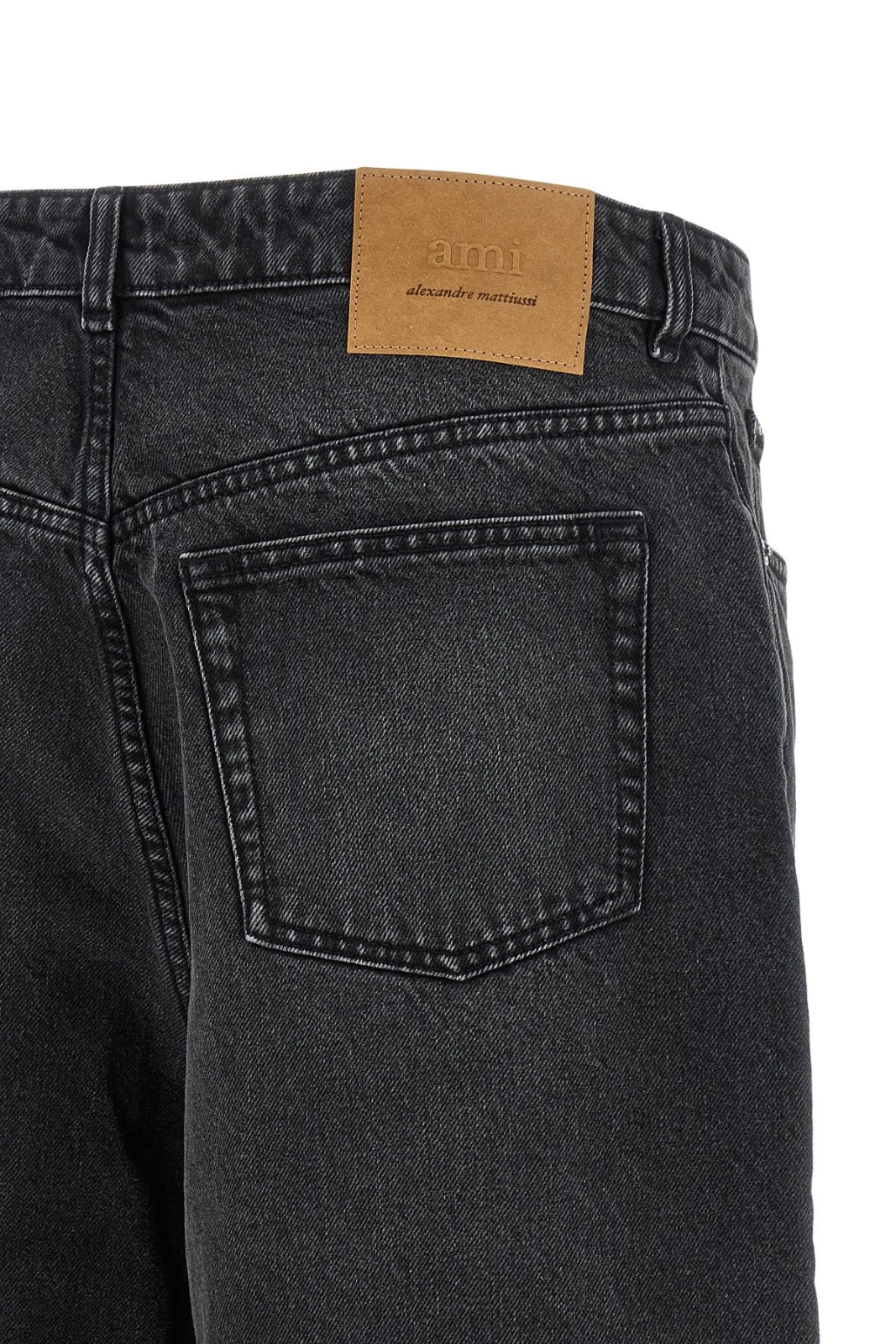 Ami Paris Grey Denim bermuda shorts