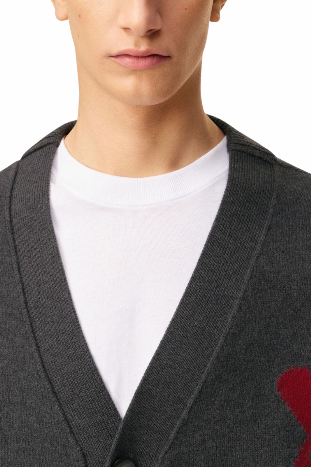 Тъмносиня плетена жилетка Ami Paris Ami de Coeur