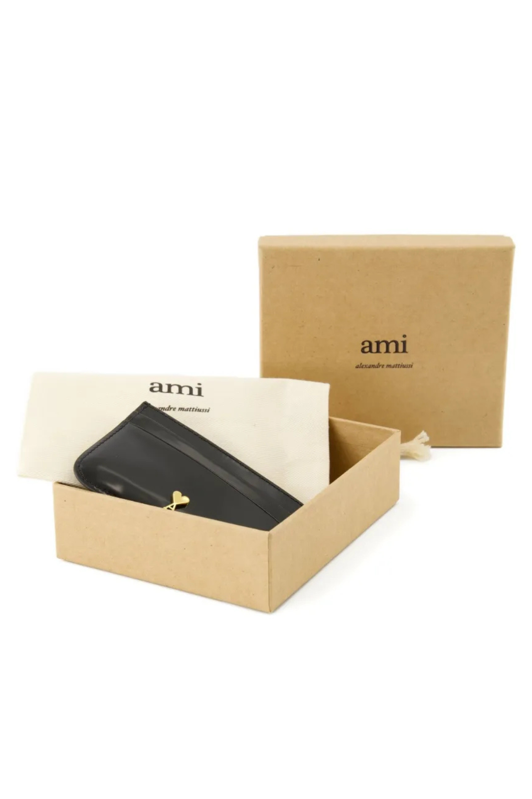 Ami Paris Leather Cardholder Black