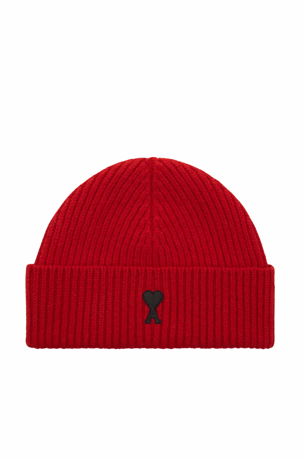 Ami Paris Men's Red wool beanie with Ami de Coeur
