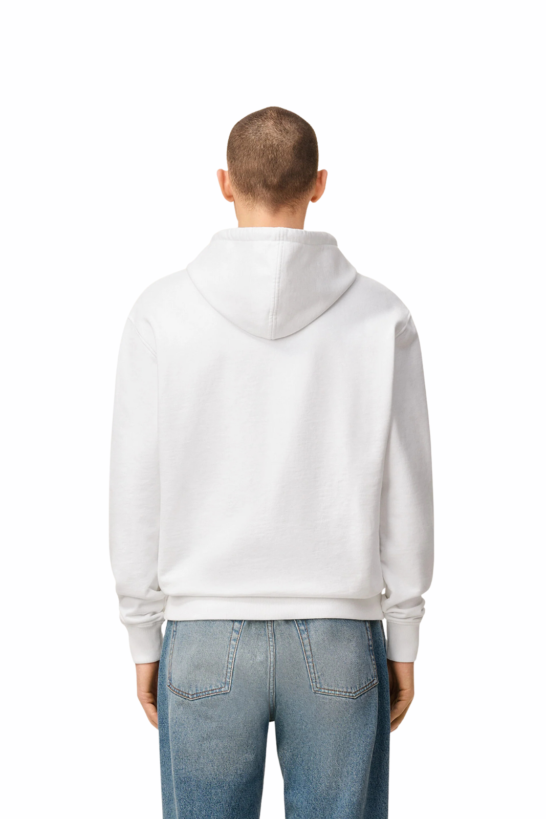 Ami Paris Ami de Coeur White hoodie in loopback cotton fleece