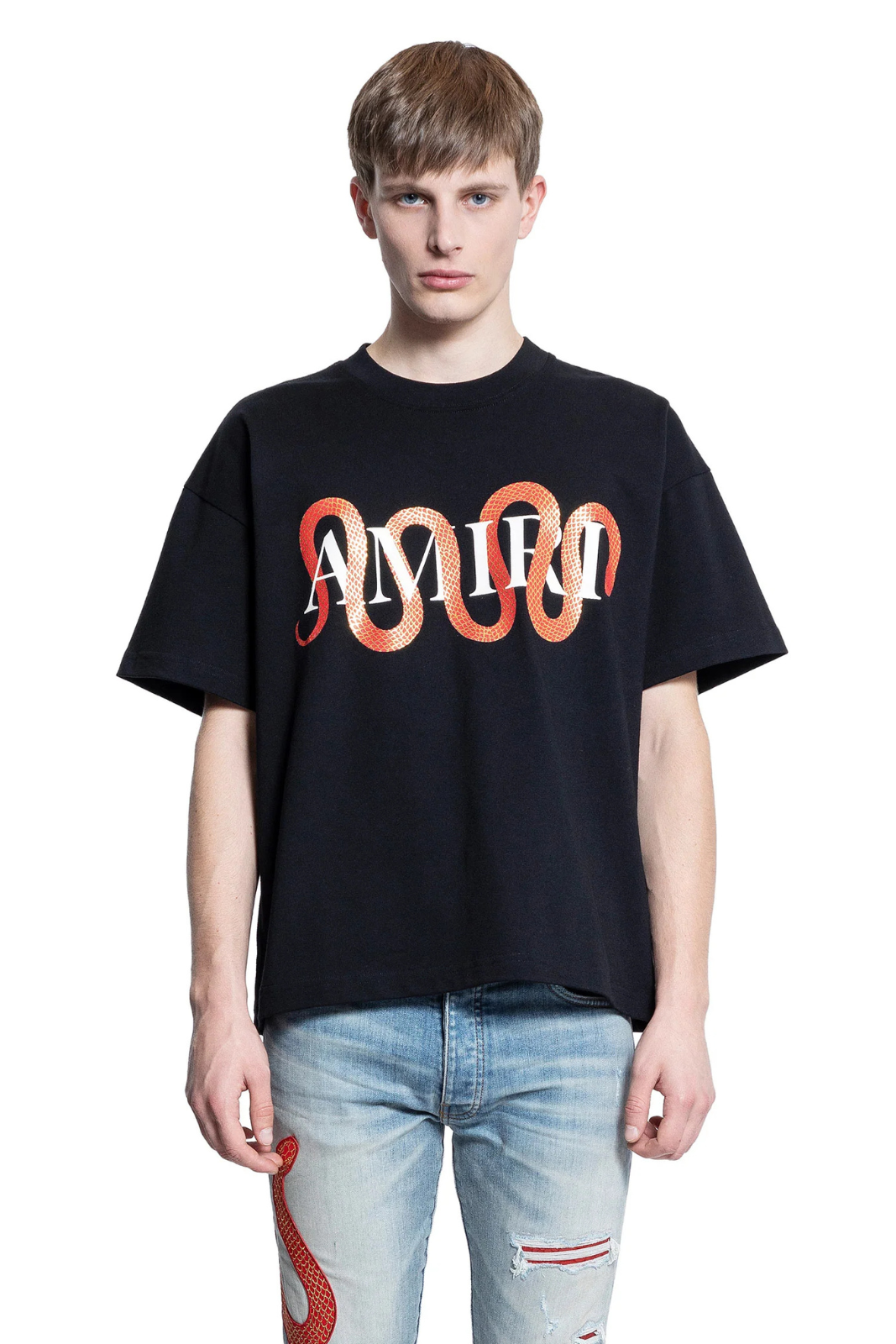 Памучна тениска Amiri с лого отпред