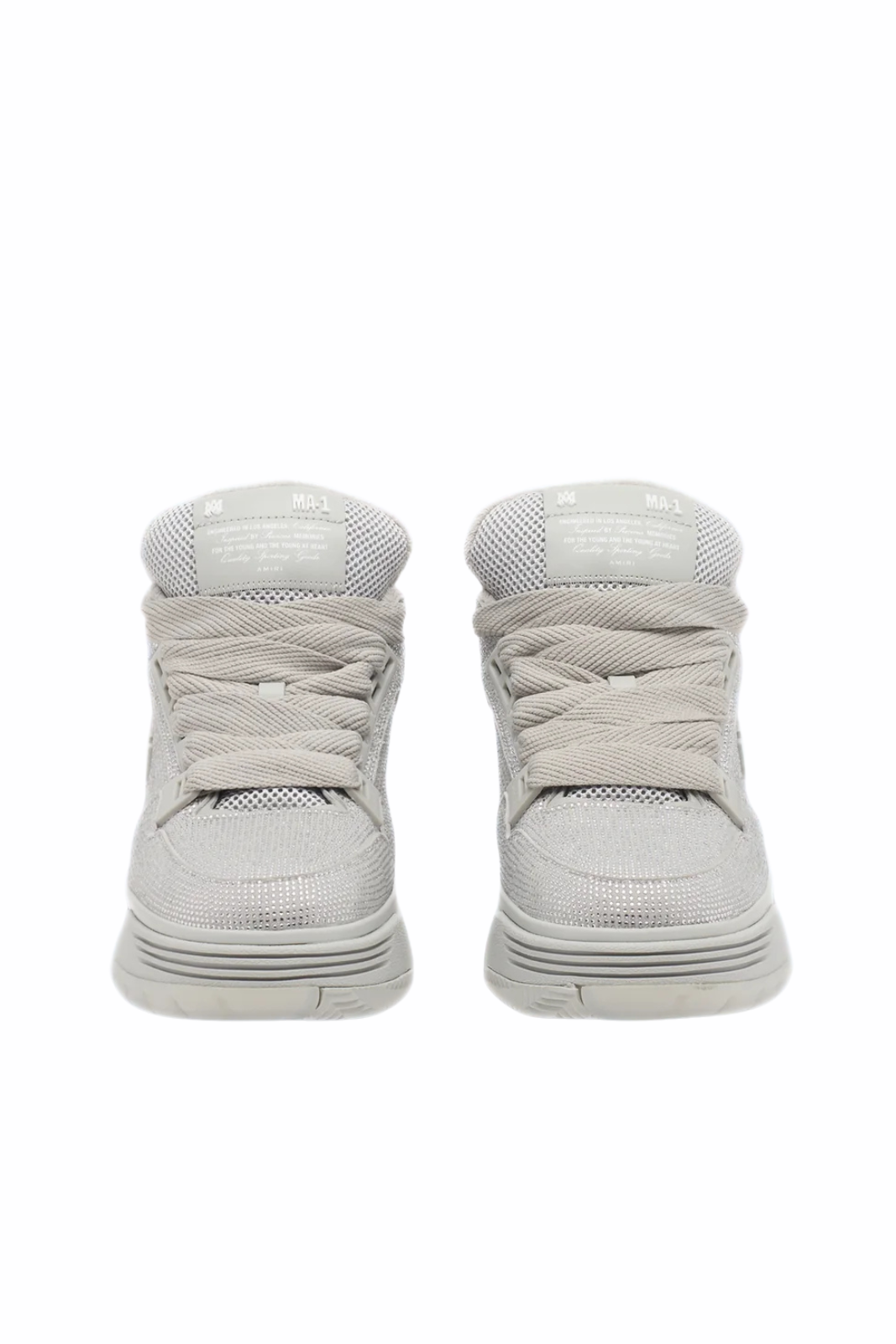Amiri Brown Crystal MA-1 Man Sneakers Silver Grey