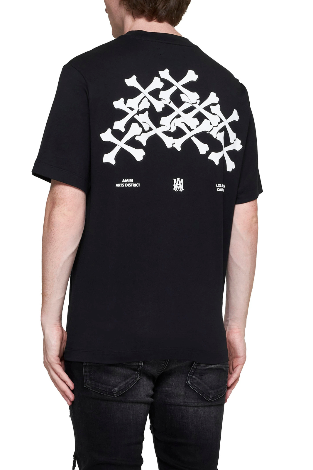 Мъжка тениска с лого на Amiri и къс ръкав, черна