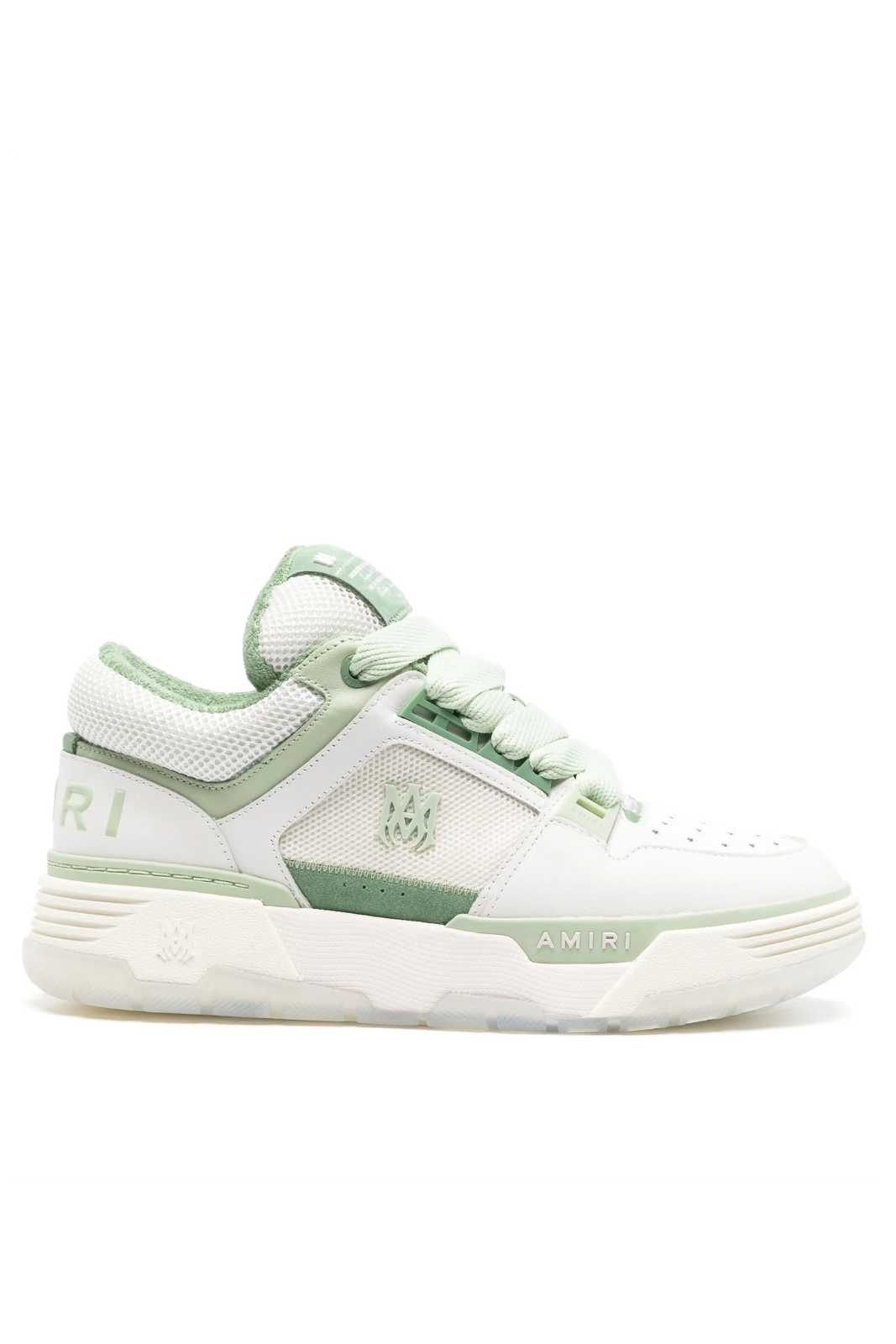Amiri MA-1 panelled leather man sneakers white green