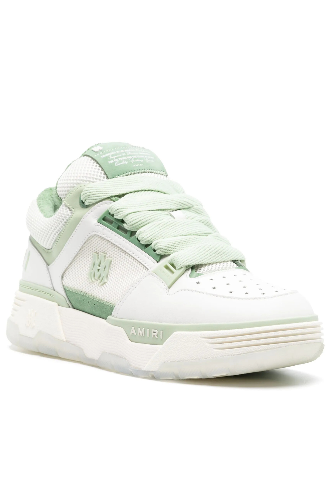 Amiri MA-1 panelled leather man sneakers white green