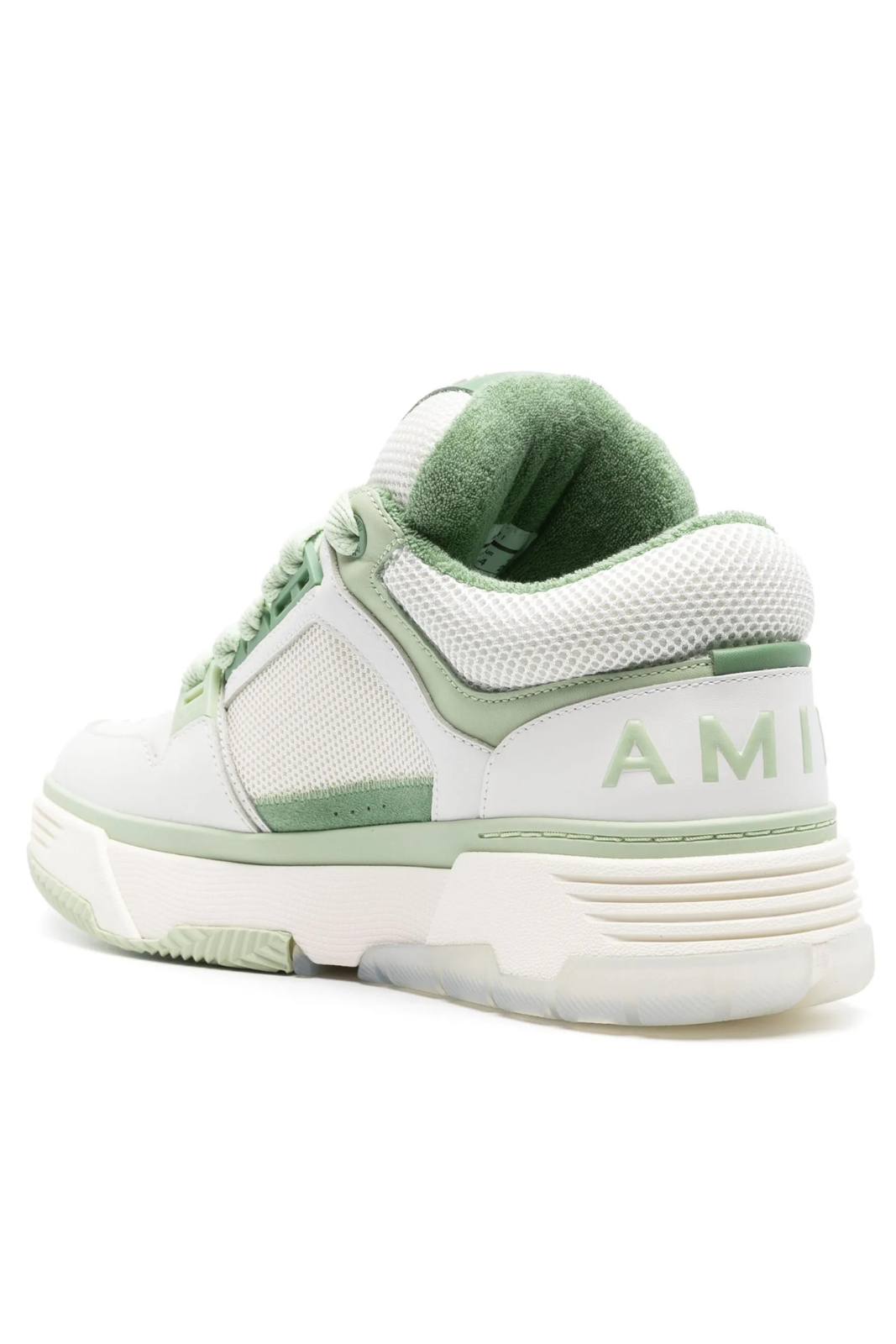 Amiri MA-1 panelled leather men sneakers white green