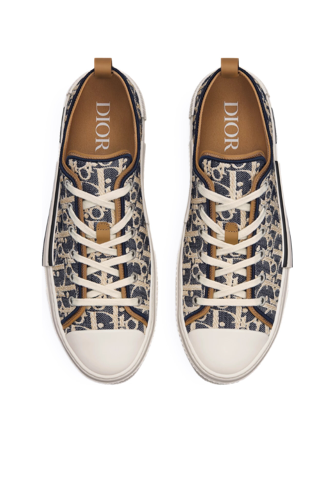 Dior B23 League Low-Top Sneaker Blue and Beige Raffia Effect Oblique Denim for men