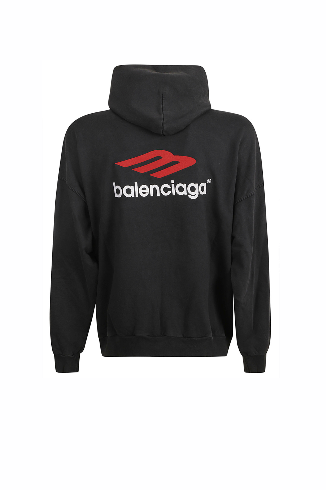 Тениска с лого на Balenciaga и ефект на износване, голям размер