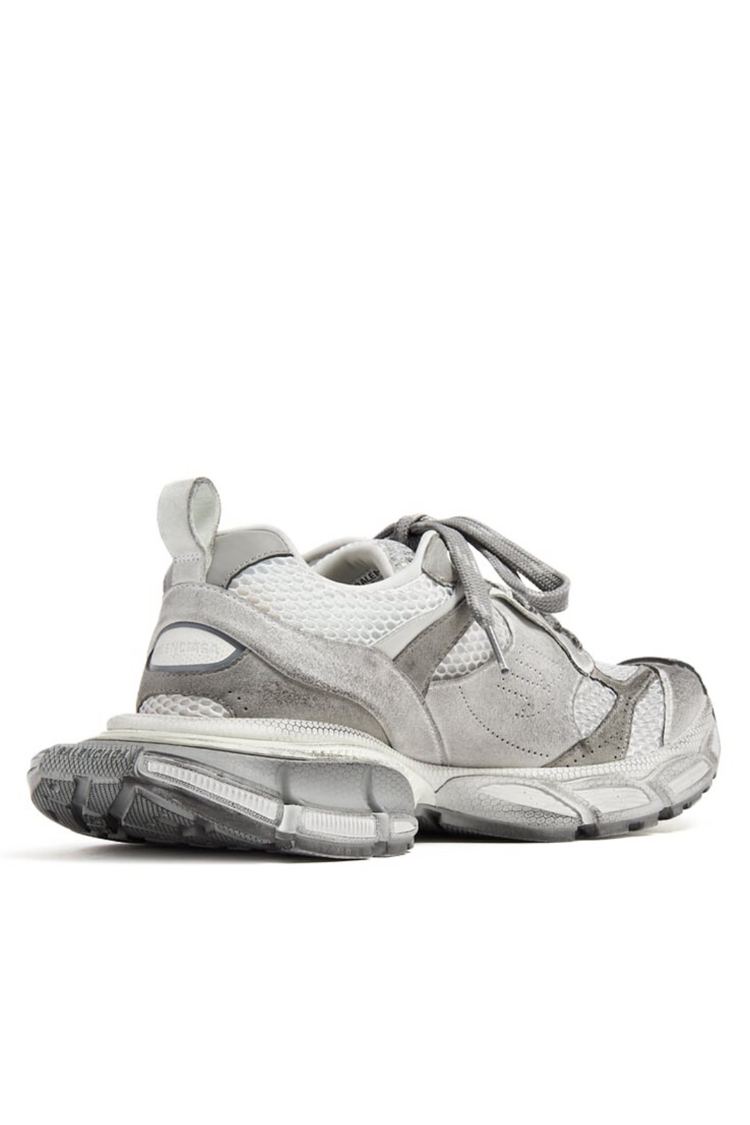 Balenciaga 3xl Distressed Faux Suede And Mesh Men Sneakers In Grey