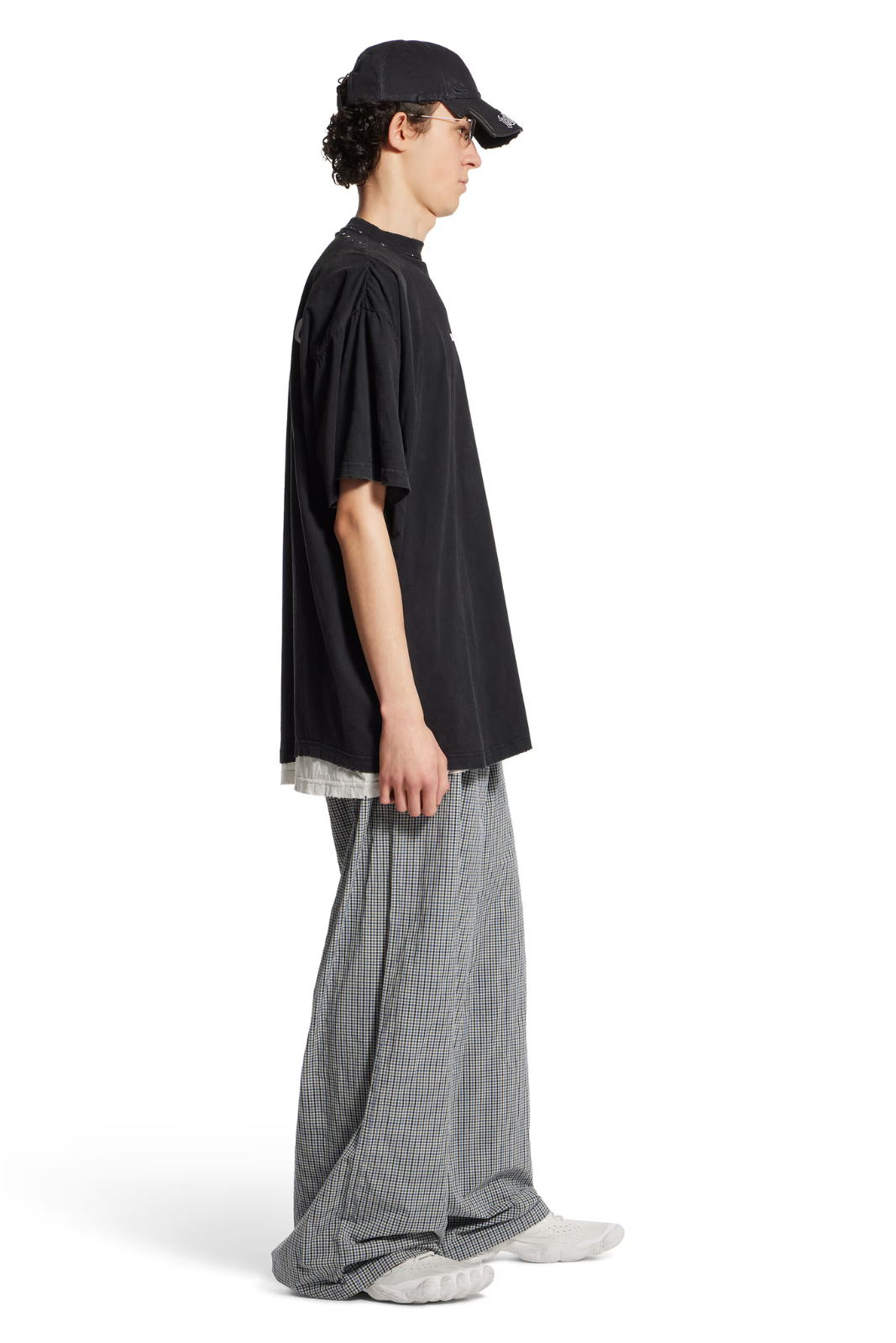 Balenciaga Back Double T-Shirt in faded black dry jersey