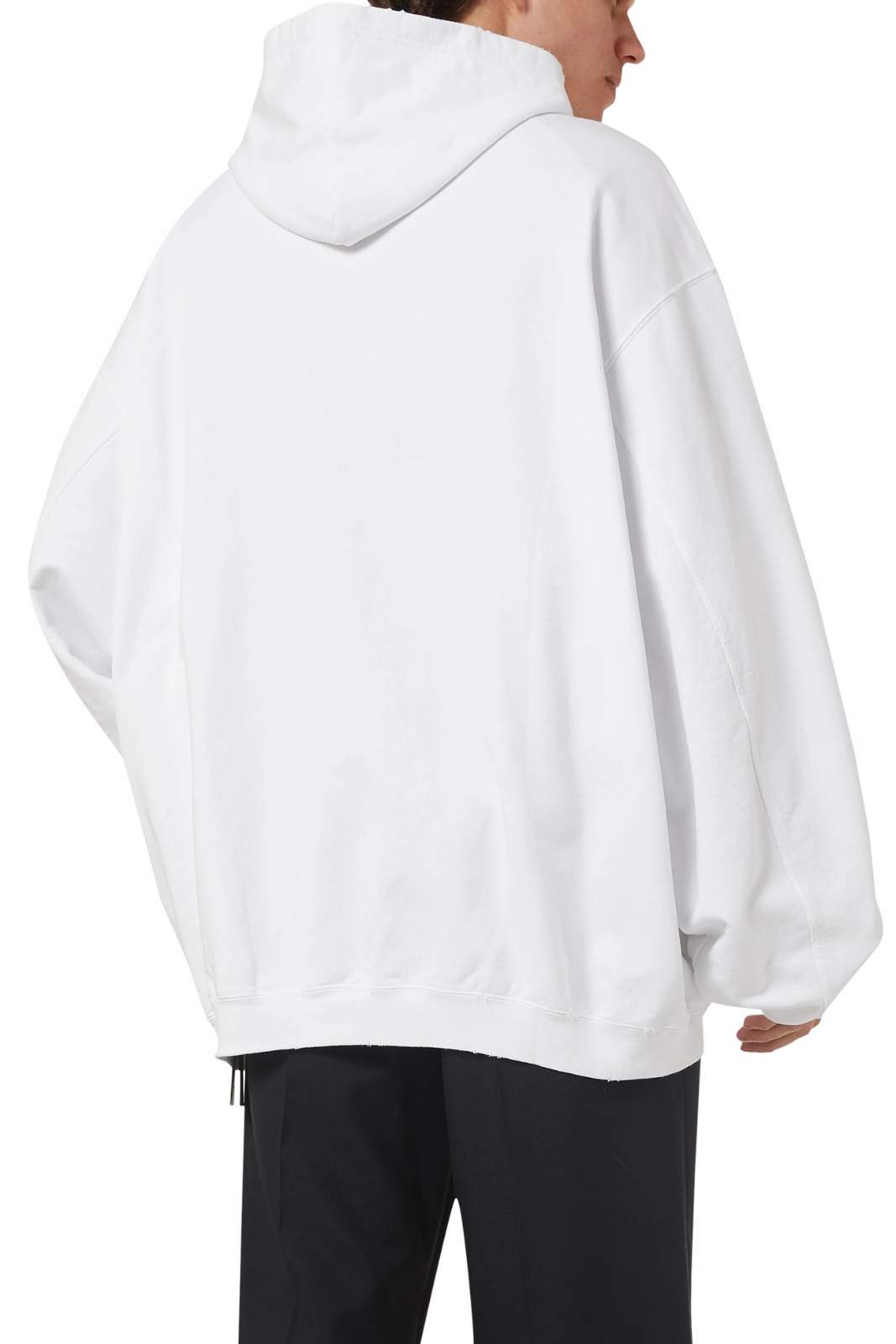 Balenciaga Bold Logo Hoodie in Cotton Jersey White