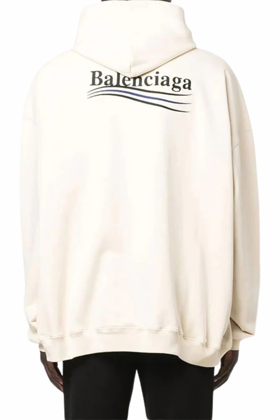 Balenciaga Political Campaign Embroidered Logo Hoodie White