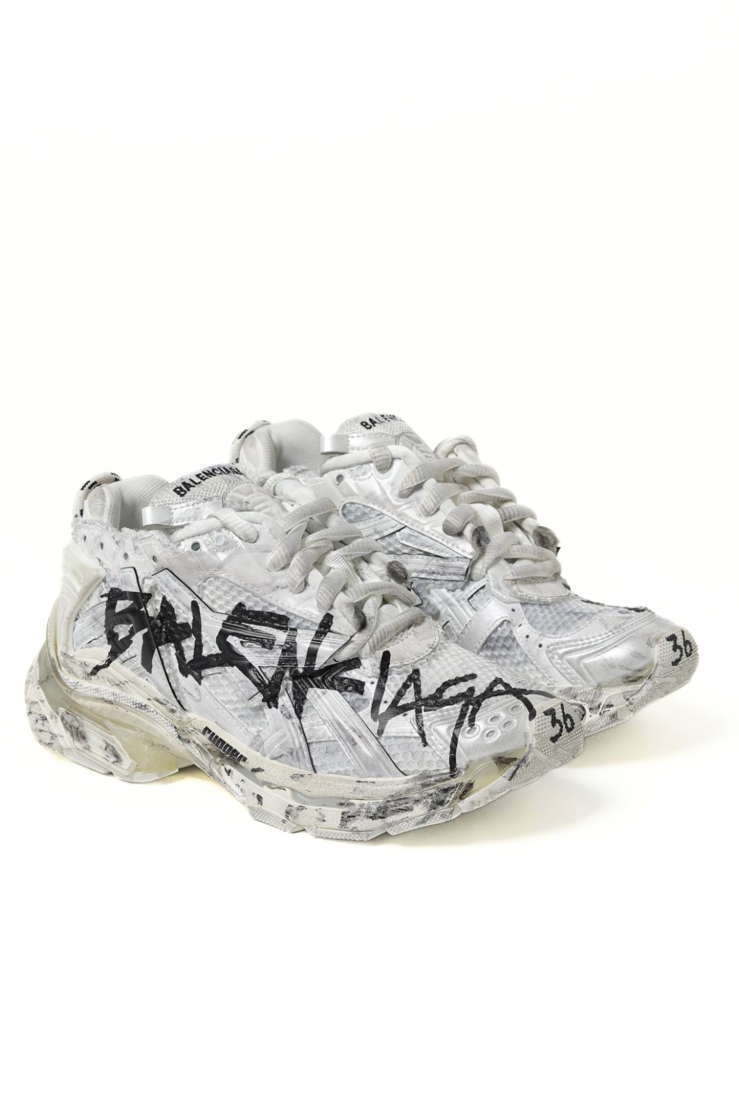 Balenciaga Graffiti Runner sneakers in used mesh and rubber