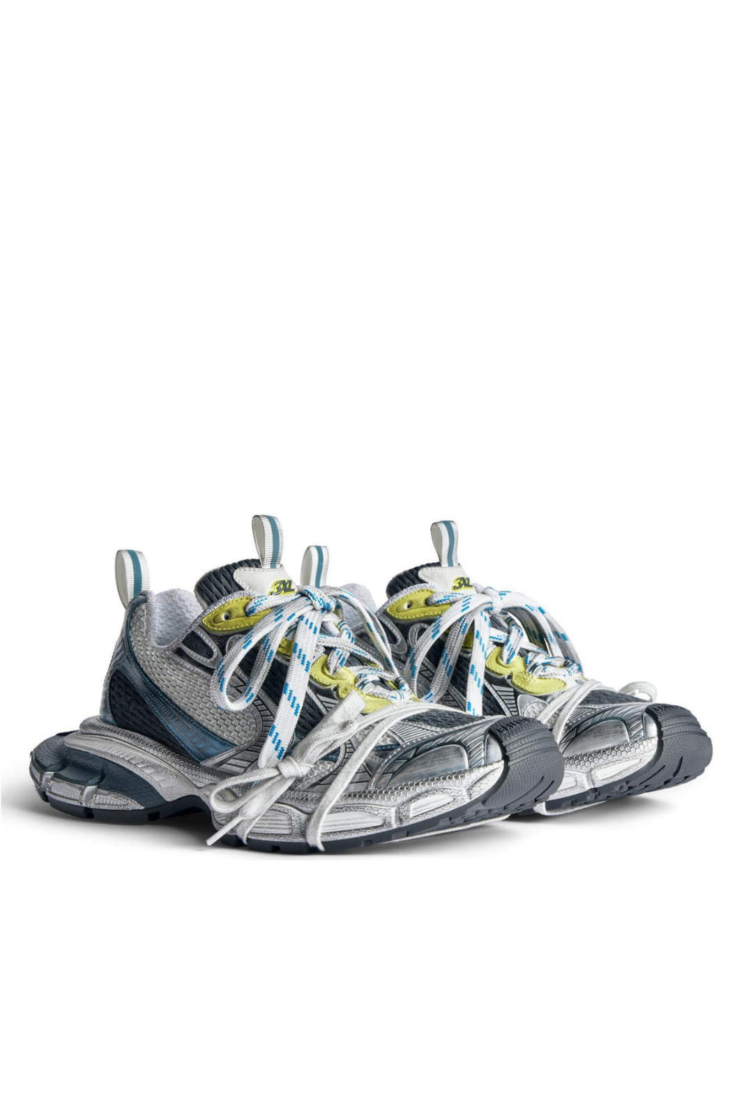 Balenciaga 3XL Sneakers White Blue Yellow Mesh
