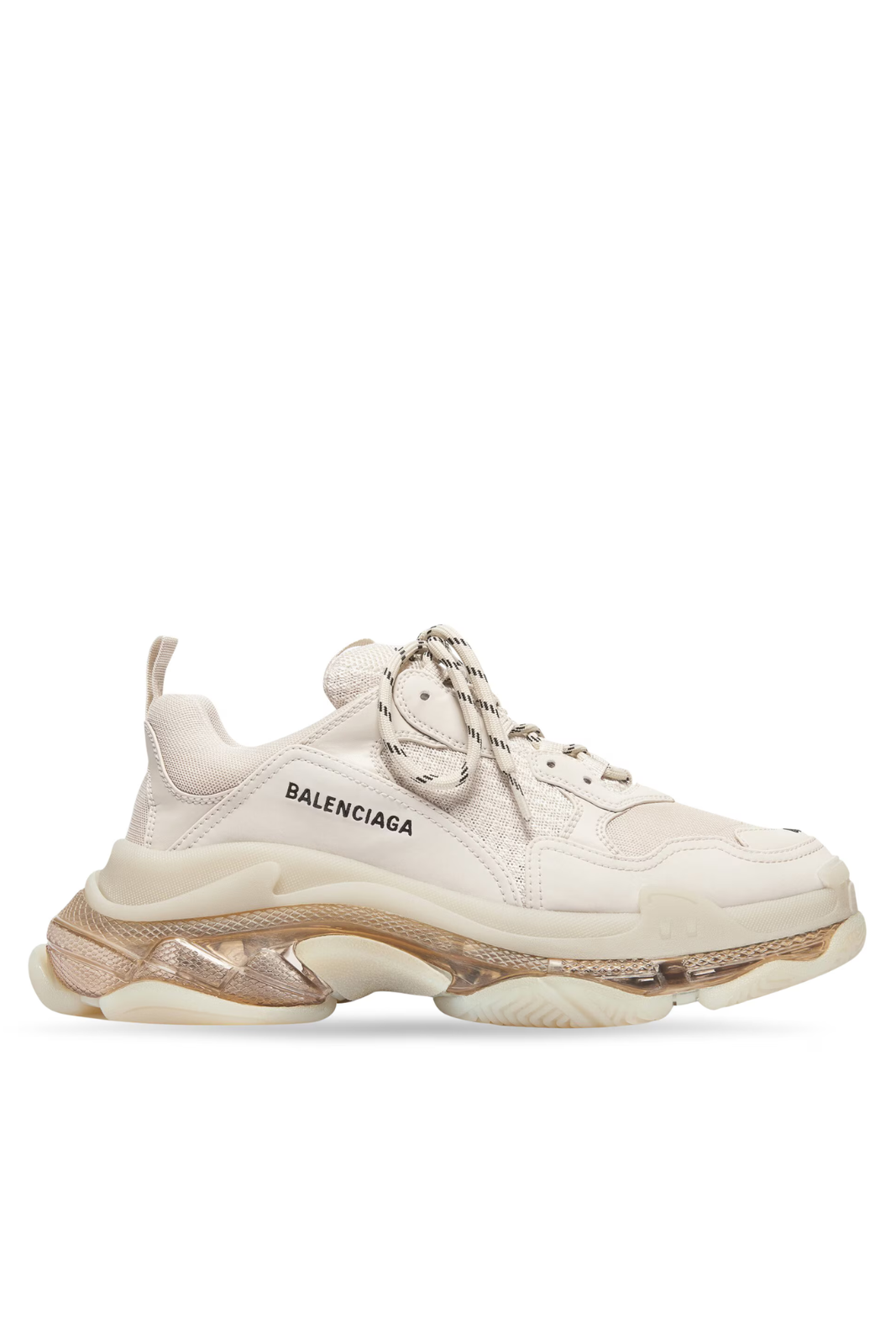 Мъжки кецове Balenciaga Triple S с прозрачна подметка в бежово