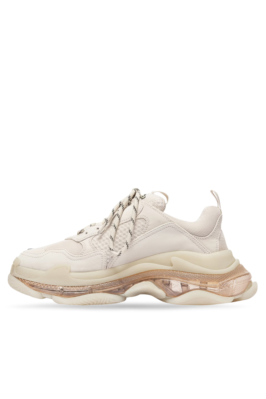 Мъжки кецове Balenciaga Triple S с прозрачна подметка в бежово