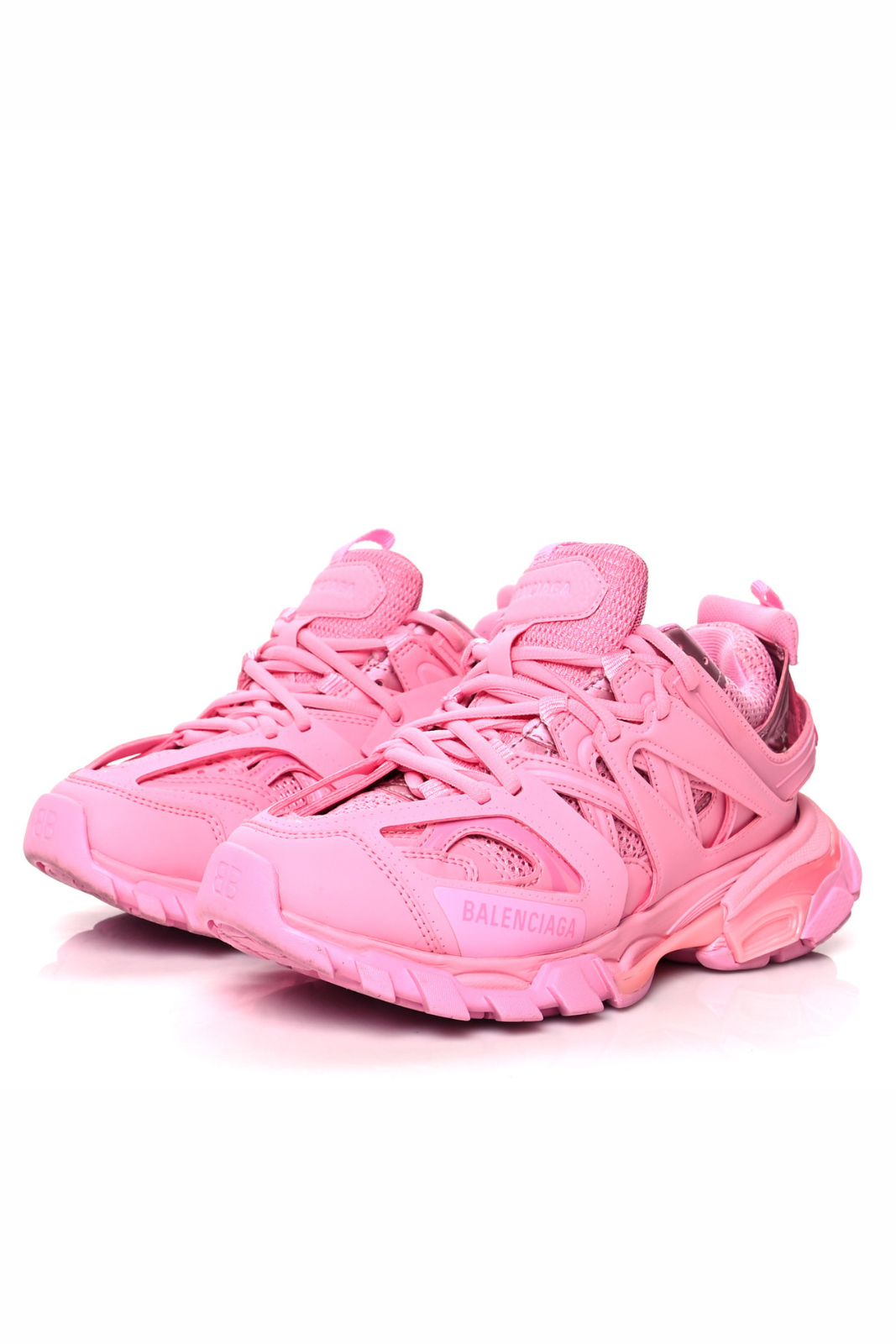 Balenciaga Mesh Nylon Womens Track Sneakers Pink