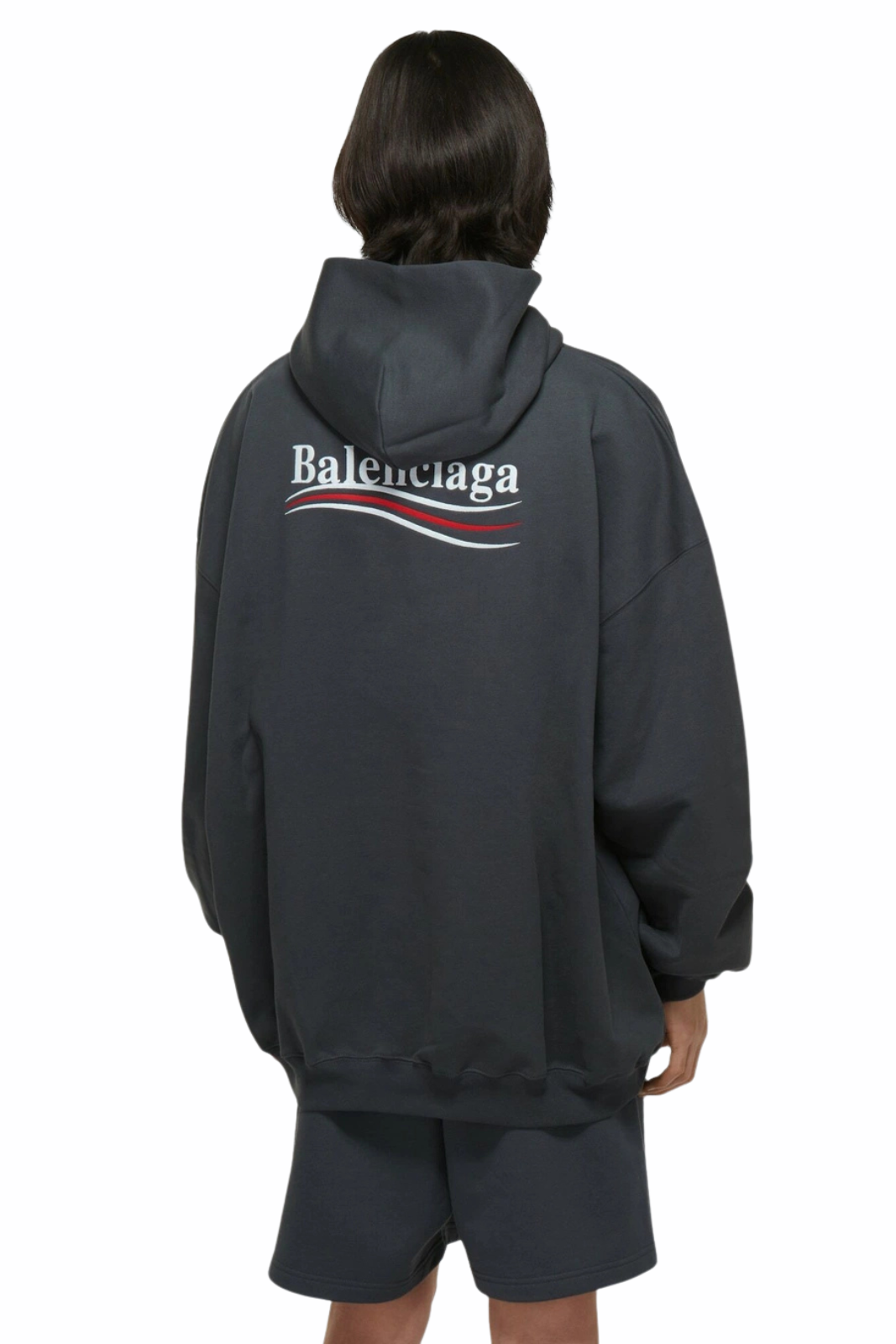 Balenciaga Political Campaign Hooded Sweatshirt Dark Grey