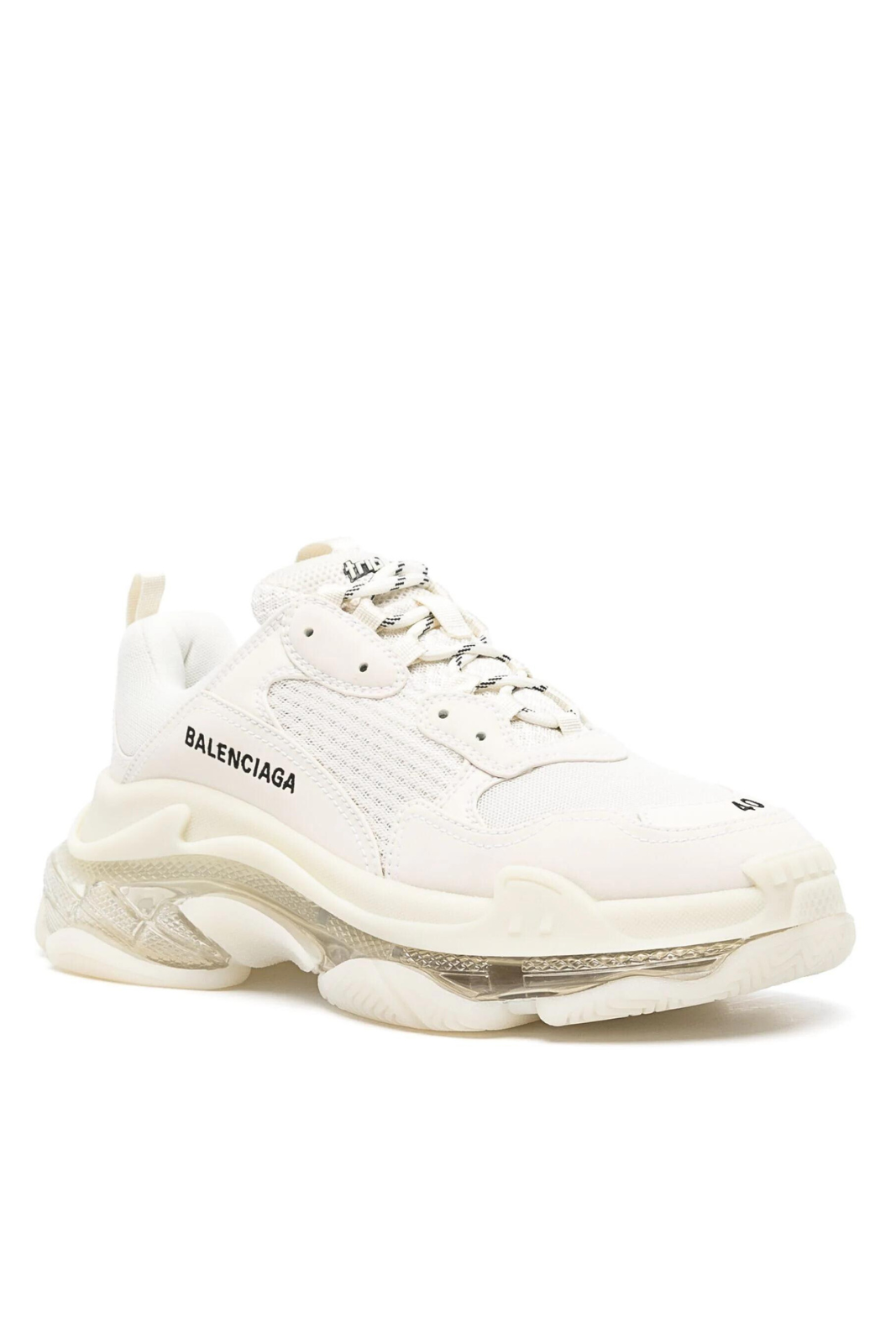 Кецове Balenciaga Triple S с прозрачна подметка, бели