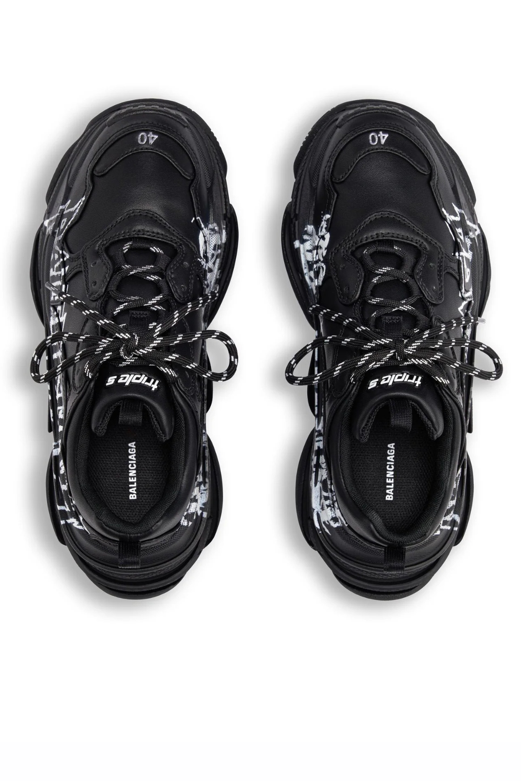 Balenciaga Triple S Diy Metal Black White